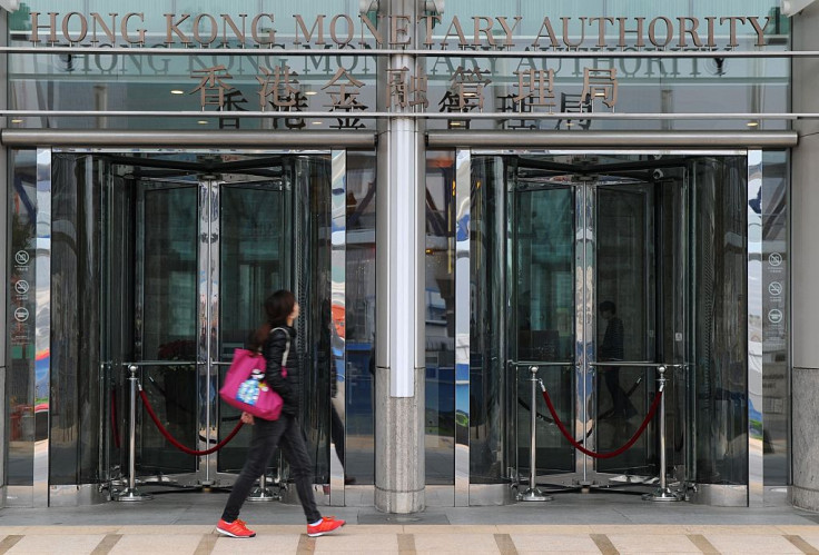Signage for the Hong Kong Monetary Authority. The regulator granted