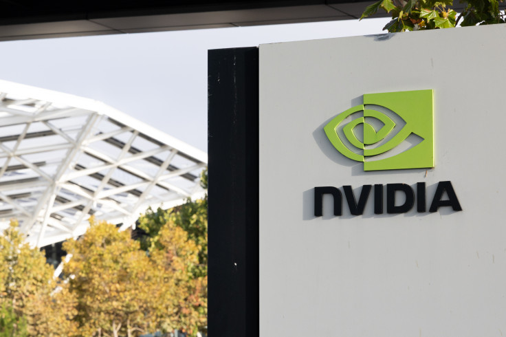 Nvidia's logo is displayed at their headquarters on August 26,