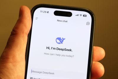 In this photo illustration, the DeepSeek app is displayed on