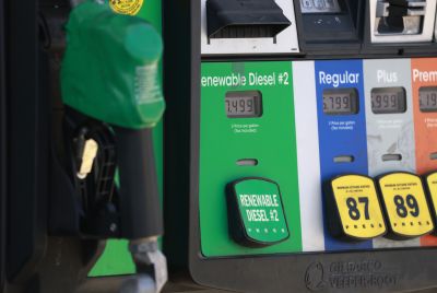 Diesel prices over $7 a gallon are displayed on a